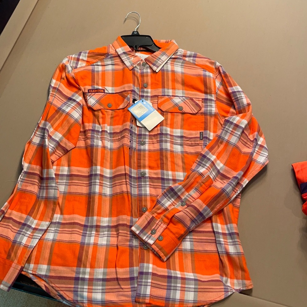Flannel Clemson Columbia Button Down